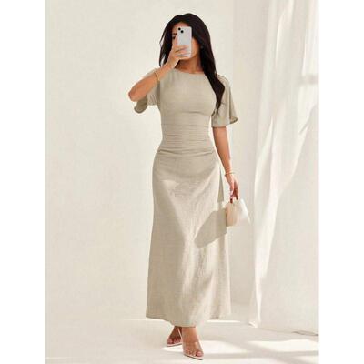 I 17326 Cotton Split Midi Dress 棉质开叉中长连衣裙