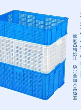 周转塑料筐长方形镂空龙虾虾苗活虾运输筐甲鱼蔬菜水果筐子密眼