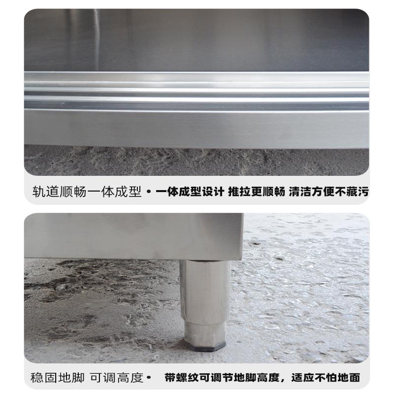 组装厨房操作台不锈钢工作台面带拉门案板储物柜切菜桌子商用饭店