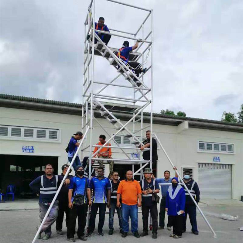 上海威速厂家快装门式铝合金移动脚手架工地施工装修活动平台爬梯