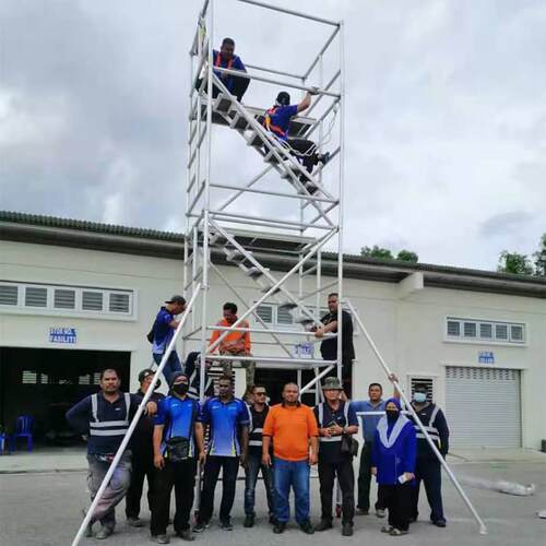 上海威速厂家快装门式铝合金移动脚手架工地施工装修活动平台爬梯