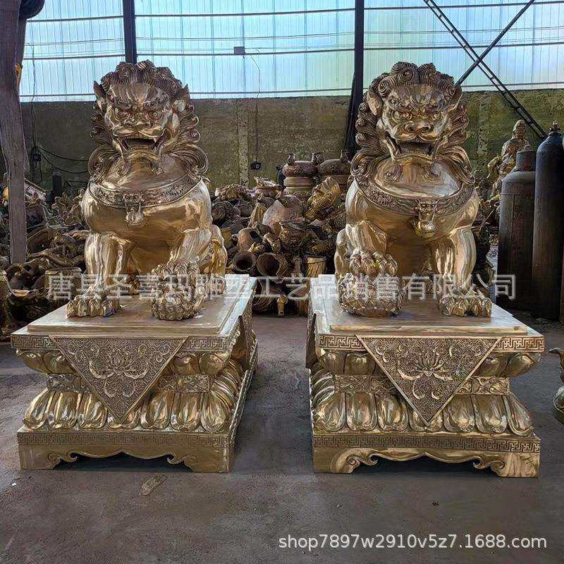 户外超大铜狮子雕号塑摆件古2铜色故狮宫狮青铜北京子2米.5米8888