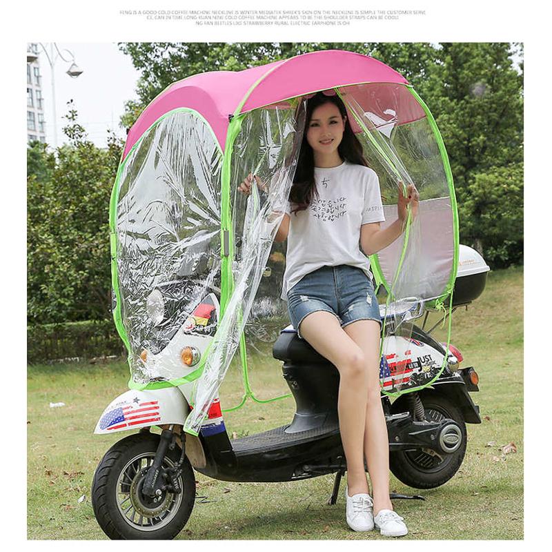 侧帘电动车伞 电动车遮阳伞 全封闭电动车雨篷 电动车车棚带雨帘