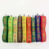 汝蝶2.2cm民族风花边提花织带苗族少数民族服装 辅料多色涤纶织带