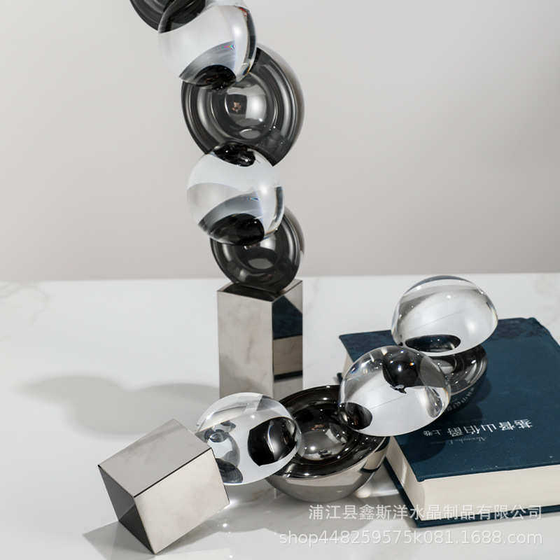 创意银色圆圆水晶摆件玄关客厅样板房售楼部民宿前台会所工艺品,特色手工艺,其他特色工艺品,淘宝优惠券,粉丝福利购,淘宝优惠卷