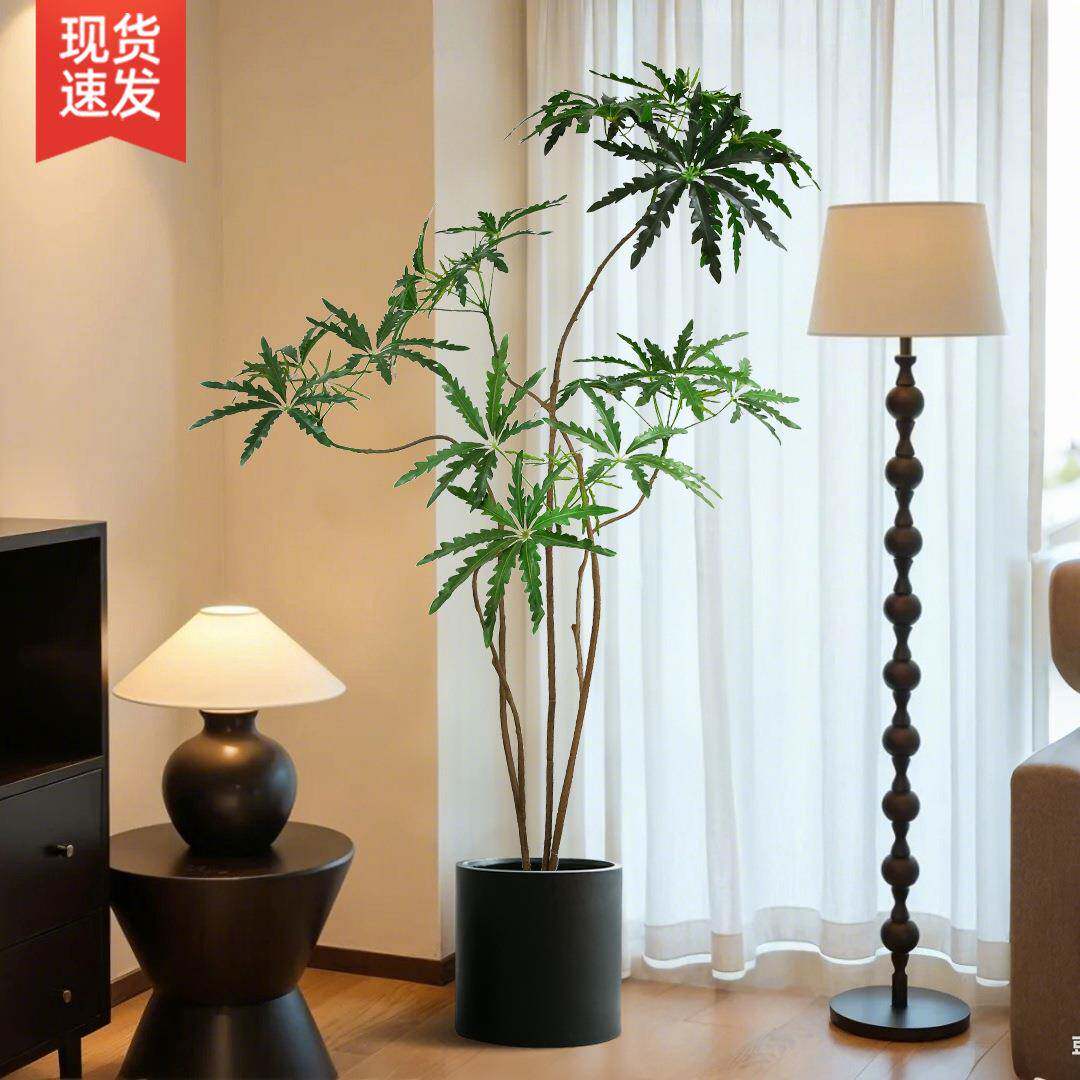 中古风绿植仿真孔雀木高端轻奢客厅仿生植物室内大型落地装饰盆栽