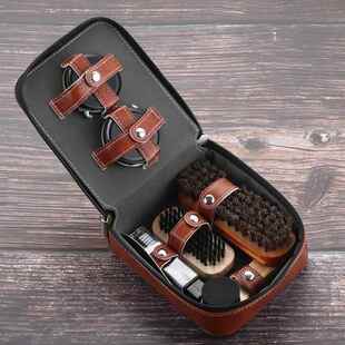 鞋油鞋刷套装擦皮鞋护理工具清洁除尘保养上油抛光绵羊油马鬃毛刷