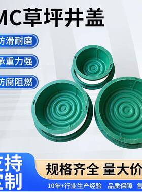树脂复合草盆井 下沉式装饰绿化带绿色草坪井盖SMC圆形植草井盖
