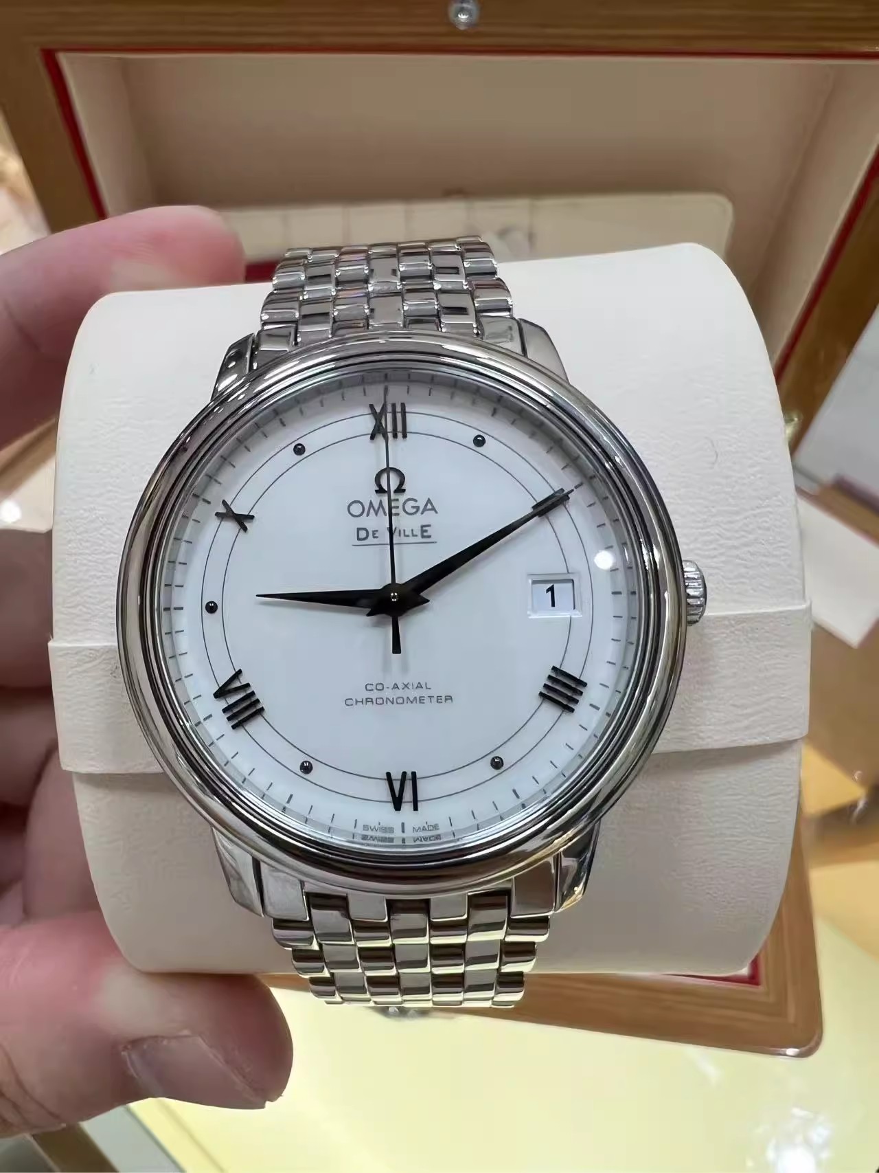 [9.8新]欧米茄碟飞手表男款37mm自动机械腕表424.10.37.20.04.001