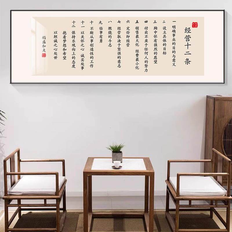 稻盛和夫六项精进字画 画办公室励志挂画 画新中式书房茶室背景墙
