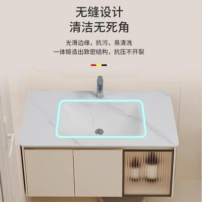 岩板热弯一体盆单盆台面定制卫生间洗手盆洗脸盆切角延长异形下挂