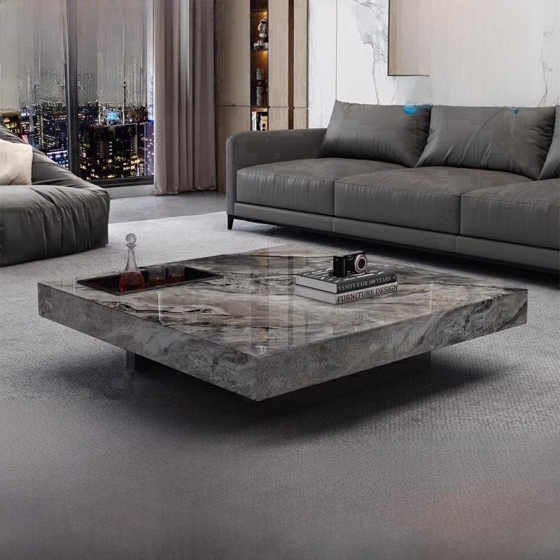 意大利Normcore可访问豪华石板咖啡桌现代威尼斯棕色2025新客厅家