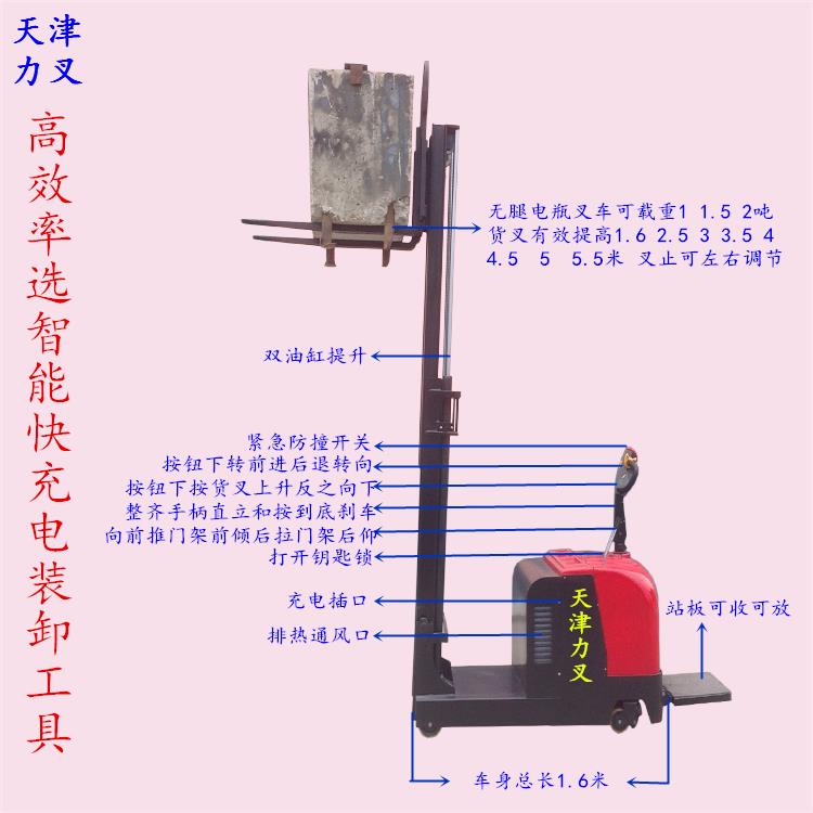 热卖2吨电动堆高堆高机5/6米全自动堆垛机电瓶液压升降装卸搬运堆