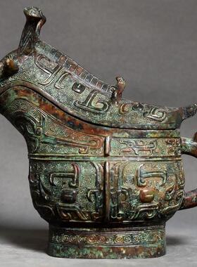 兽觥彷古青铜器折觥盛酒器纯铜覆古工艺品装饰特色礼品办公摆件