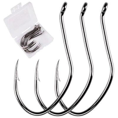 10pcs/Box Barbed Catfish Fishing Hooks High Carbon Steel Cat