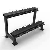 厂家直供固定哑铃架 圆头六角哑铃摆放架 健身房商用双层哑铃架