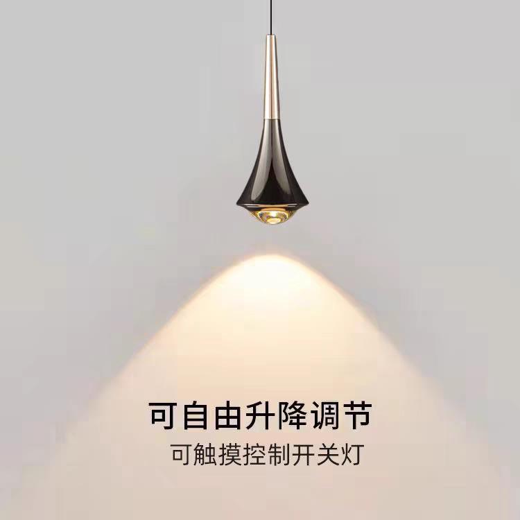 北欧简约饭厅书房走道灯吧台灯具主卧室床头吊灯伸缩升降小吊线