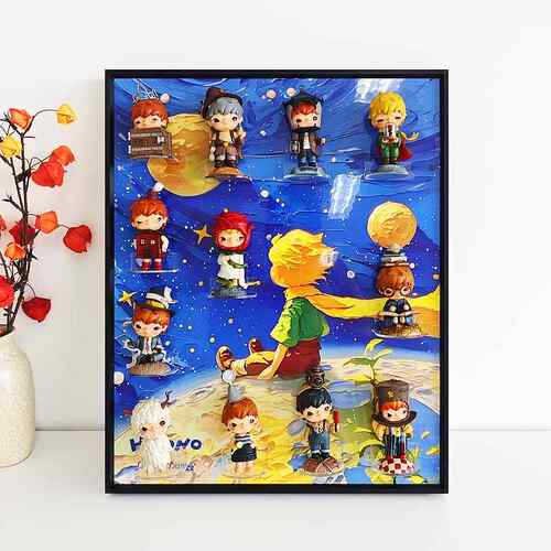 鹏音伴小野小王子展示盒相框DIY框手办盲盒收纳展示相框装饰画挂墙配件