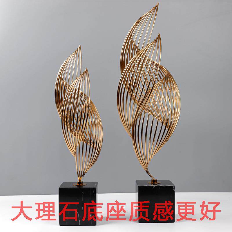 欧式金属摆件客厅玄关工艺品家居软装饰品样板房铁艺几何艺术