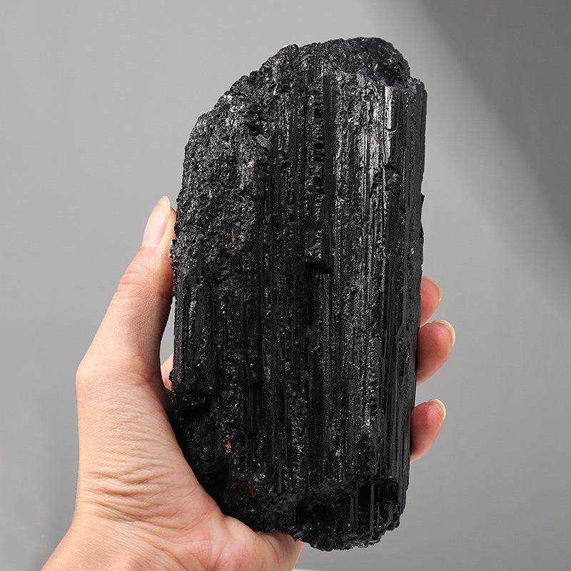 天然黑碧玺大块原矿石摆件水晶原石电气石原矿教学标本裸石