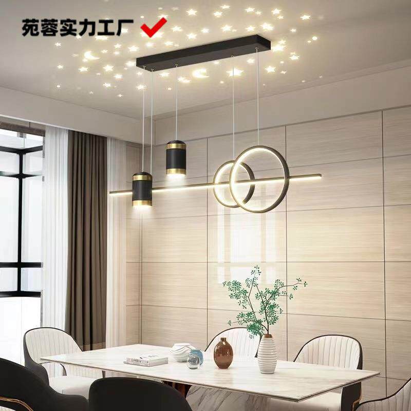 餐厅吊灯简约现代极简吧台灯led餐吊灯个性创意网红灯厨房餐厅灯
