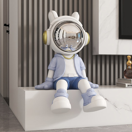 宇航员太空人坐姿摆件玄关电视柜公司前台轻奢装饰品乔迁开业