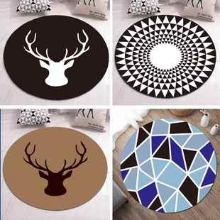 北欧3D卡通圆形地毯厚实客厅地垫卧室床边垫电脑椅电脑转椅垫椅子