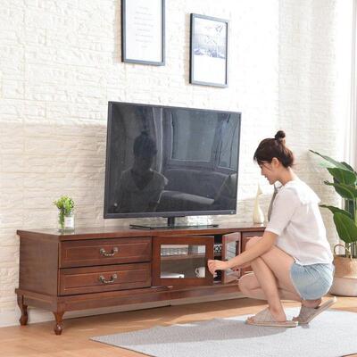 r欧式FJB实木电视柜客厅卧一室简约中式小型轻奢户落柜地款体收纳