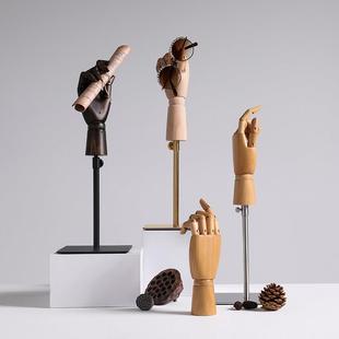 实木手模特道具关节手套展示架珠宝戒指彷真手模型服装店橱窗道具