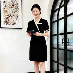 美容院工作服女高端气质连衣裙夏季皮肤管理养生馆美业美容师工装