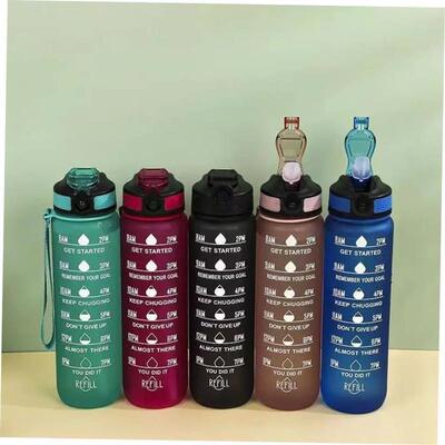 900/1000ml Water Bottle Motivational Sport Water Bottle Lea1