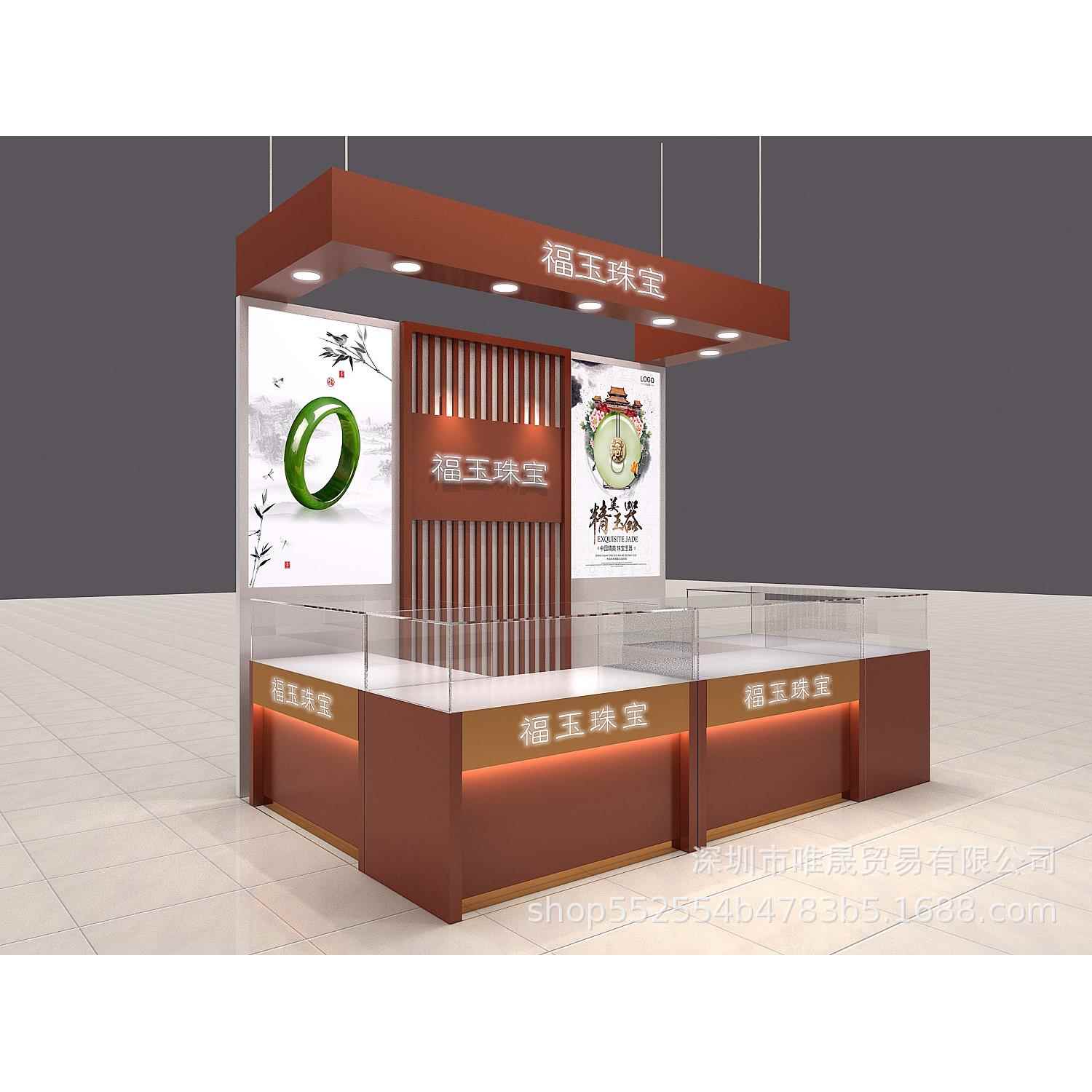 珠三角展柜制作商场珠宝展示柜台烤漆展示柜假发养发铁木陈列柜