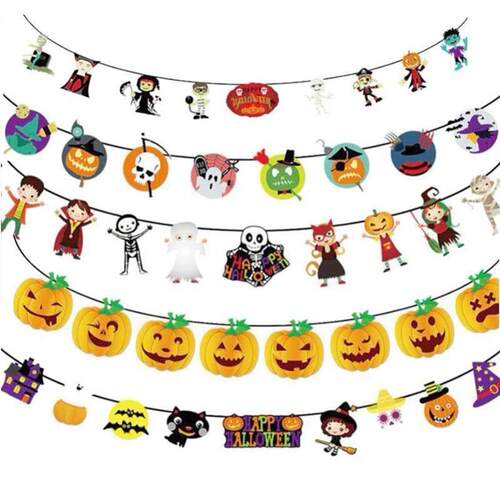 3m Halloween Decoration Horror Pumpkin Bunting Flag Props