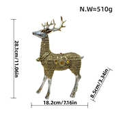 家居装 饰品藤编北欧酒柜树脂客厅桌面动物鹿展厅摆件麋鹿 饰装