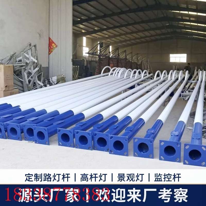路灯杆厂家批发现货6米8-9米直杆户外道路照明单双臂太阳能高灯杆