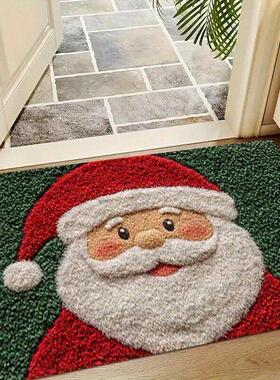 Christmas Door Mat Santa Claus Outdoor indoor Decor Foot Mat