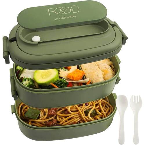 Lunch Box Leakproof Bento Box for Kids Adults Cutlery Set Be