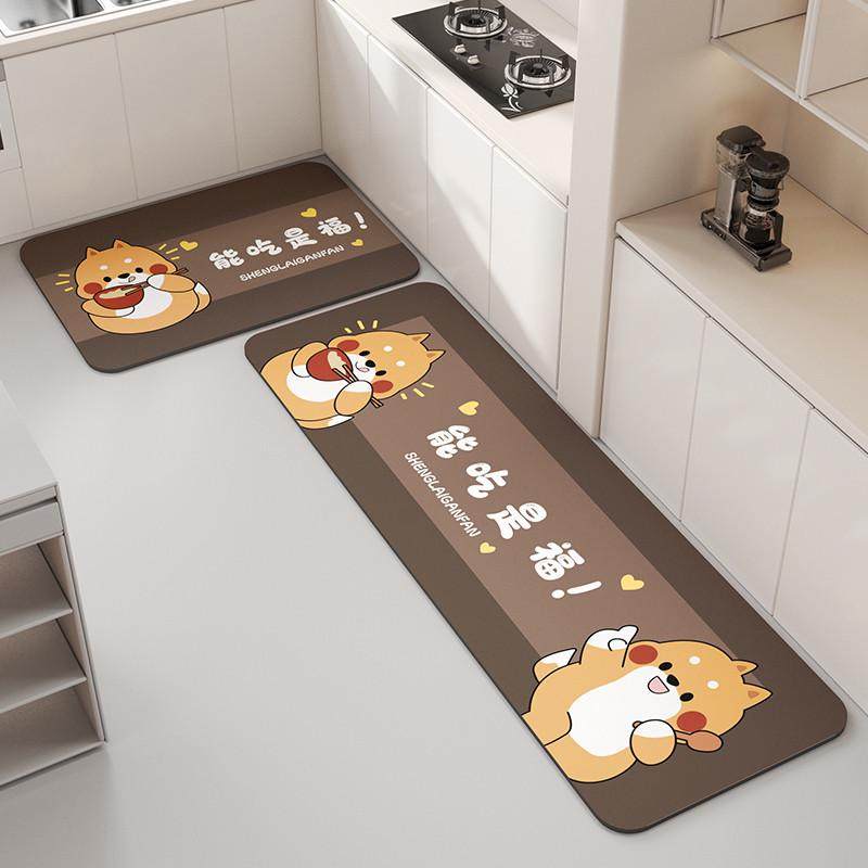 卡通厨房地垫防滑防油硅藻泥吸水垫家用新款免洗耐脏脚垫长条地毯,居家布艺,厨房地垫,淘宝优惠券,粉丝福利购,淘宝优惠卷