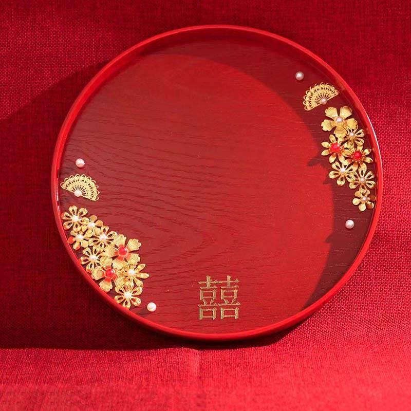 木质托盘结婚红色托盘婚庆茶盘长方形圆形敬茶盘,餐饮具,茶盘,淘宝优惠券,粉丝福利购,淘宝优惠卷