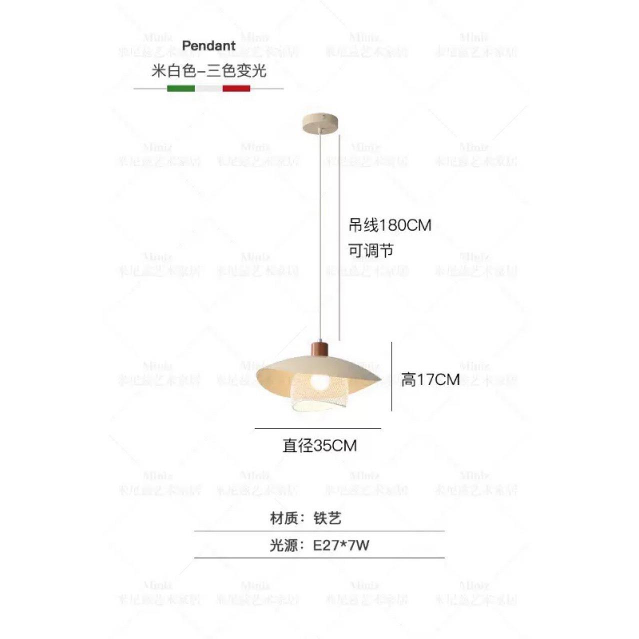 餐厅灯田园风餐桌吧台吊灯全光谱护眼卧室床头吊线灯现代简约灯具