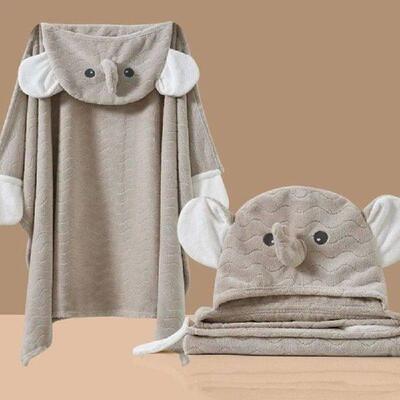 Kids Hooded Poncho Bath Towel for Bath and Beach, Soft