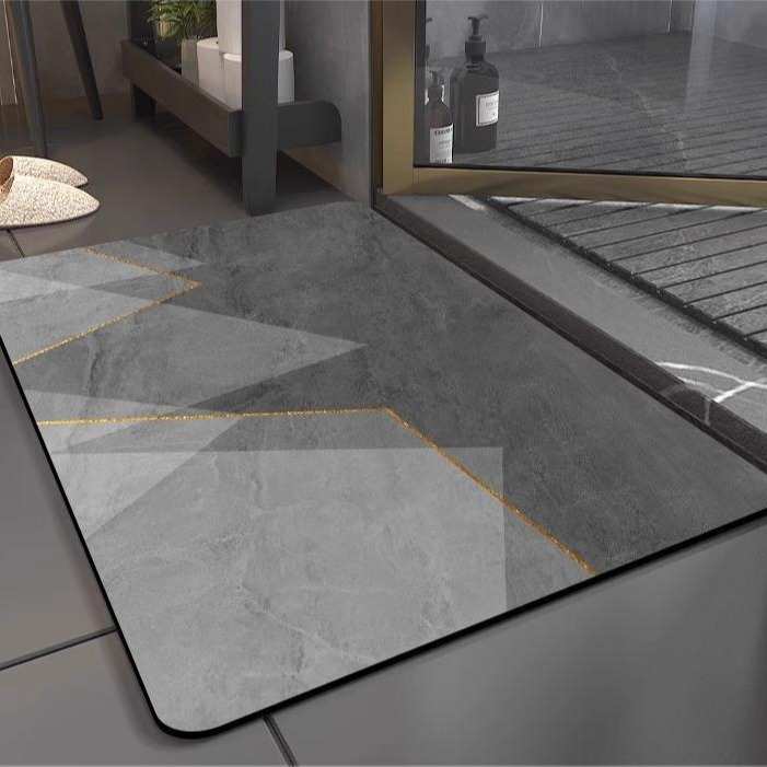 简约纯色硅藻泥吸水垫厕所门口速干脚垫浴室防滑垫耐磨卫生间地垫