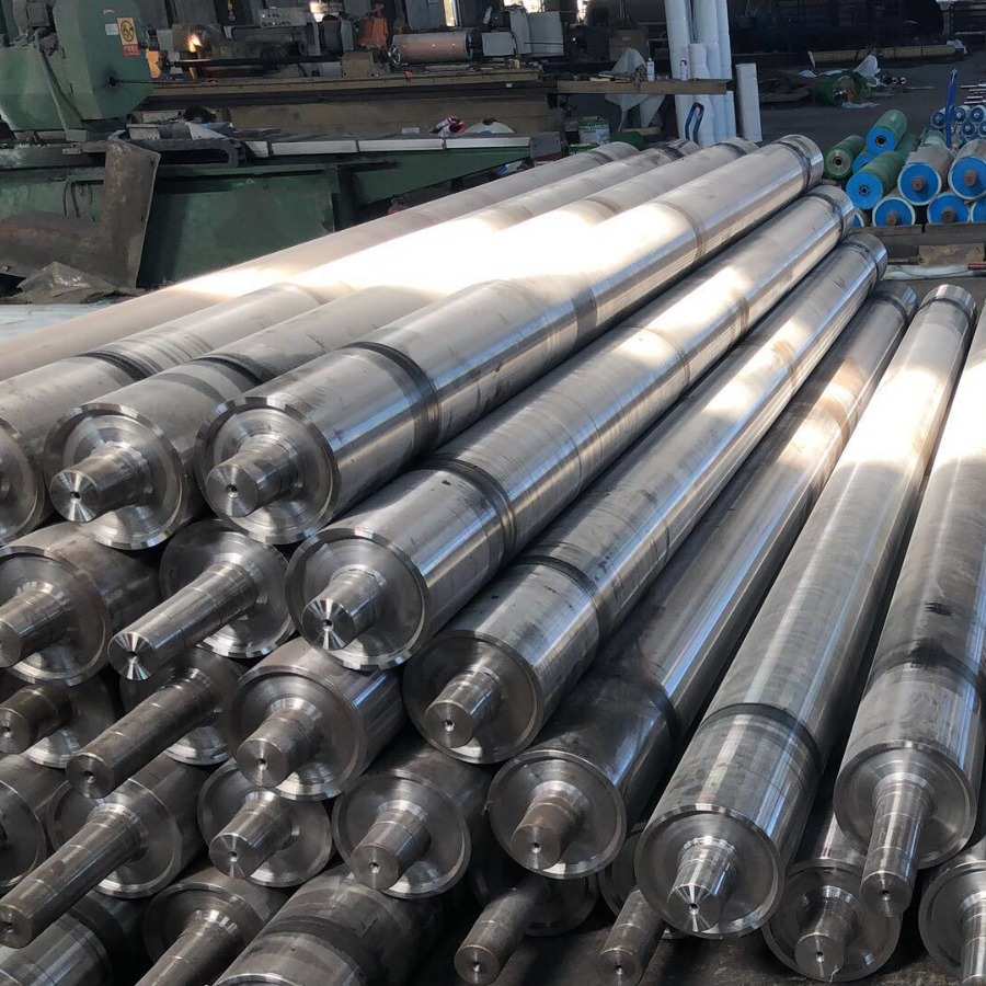 钢辊定制不锈钢镜面辊光面镀铬滚筒流水线无动力滚轮包胶棍厂家