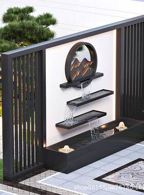 墙铝合金影壁墙室户外景RSV水流水景观外屏风隔断墙不锈钢照壁水