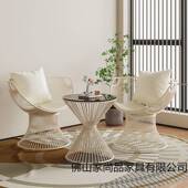 休阳台闲轻奢桌椅沙发椅家用茶几三件套网简约一桌院奶庭油65组红