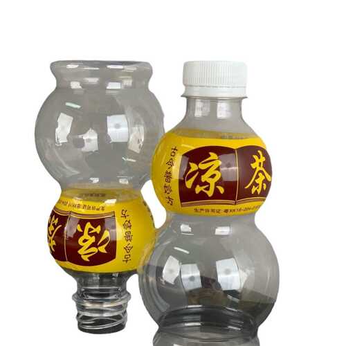 330ml凉茶透明凉茶塑料瓶一次性pet 葫芦型瓶子带标签瓶箱装