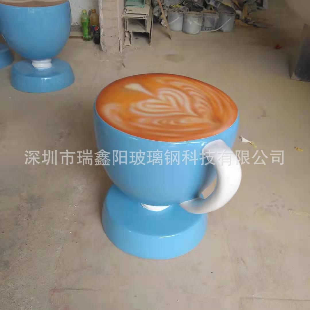 商场店铺企业形象装修玻璃钢主题装饰美陈展览咖啡木元素仿真杯子