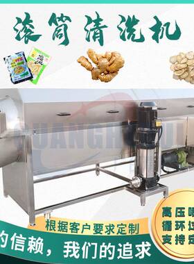 全自动滚筒清洗机黄精天麻葛根高压去泥清洗设备吸嘴袋洗袋机