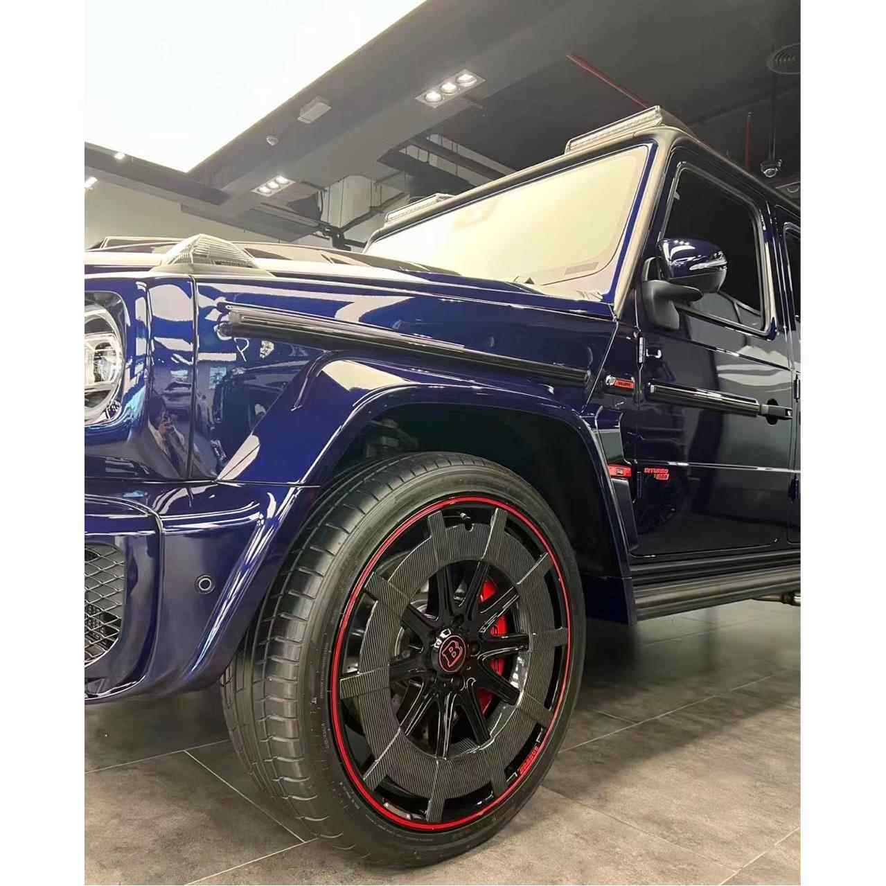 适用奔驰G级g63g500g350火箭版G900巴博斯碳纤维轮毂22寸锻造钢圈