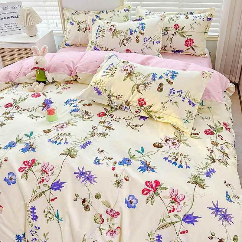 S双5H厚套纯磨FBRJ5YWQ毛四件床单被套简约亲肤床加罩被罩三件套